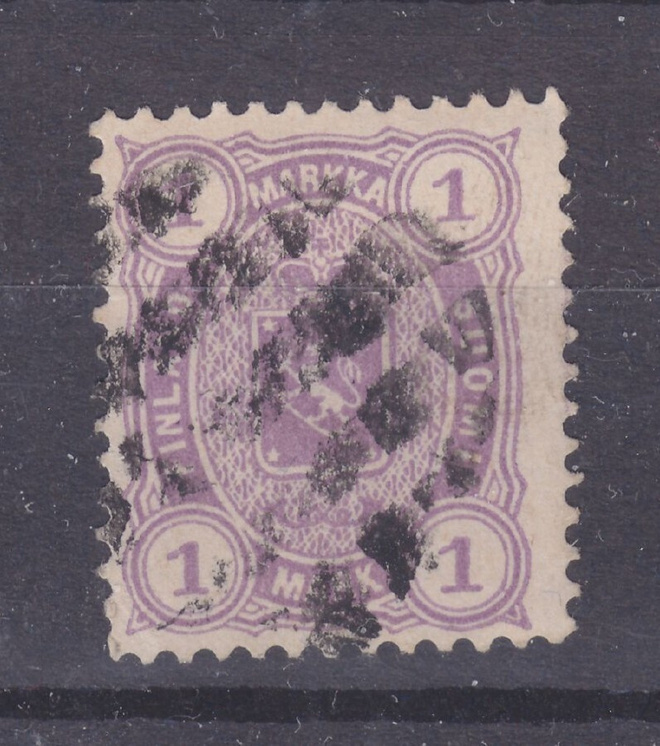 1882 1 mk leimapaino kuvioleimalla