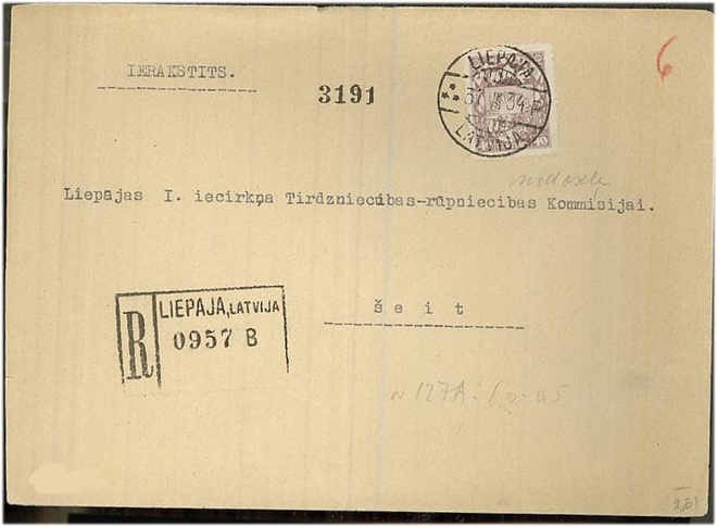 Latvia Mi 151 R-kirje