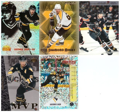 5 x JAROMIR JAGR Penguins, Erikois ym Kortteja
