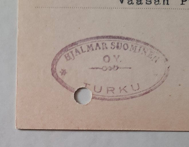 Firmaleima, Hjalmar Suominen OK, Turku 21.III.36