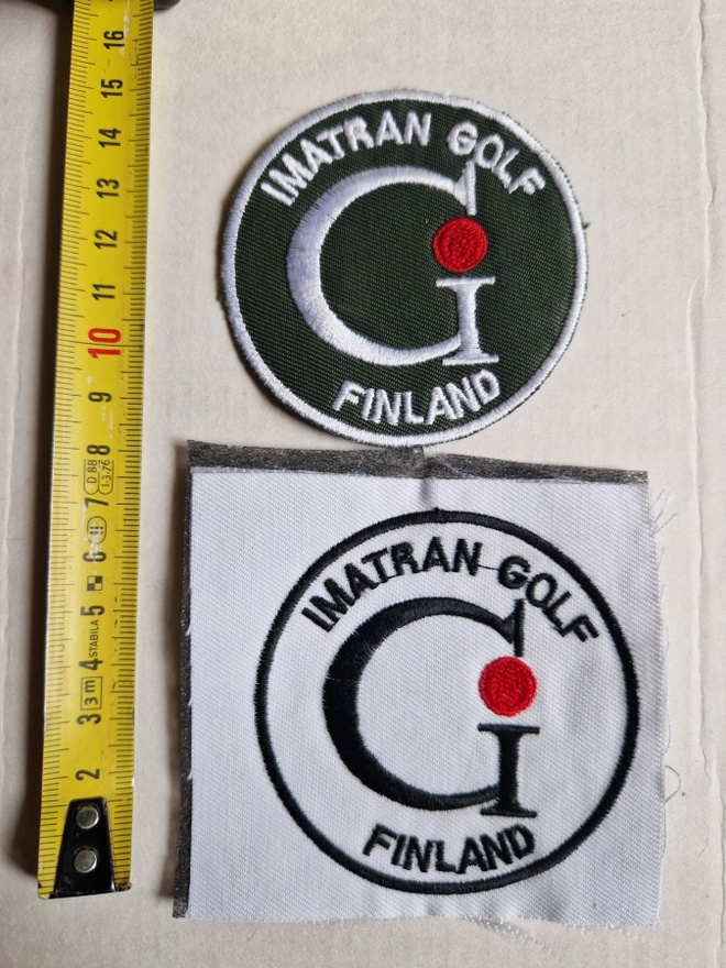 Imatra Golf kaksi  kangasmerkkiä