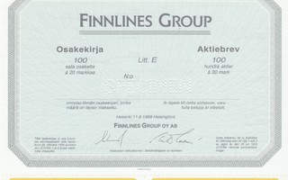 OKK 1989 Finnlines Group Oy spec, Helsinki  pörssi osakekirj
