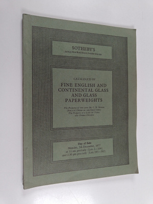 Catalogue of fine english and continental glass and glass...