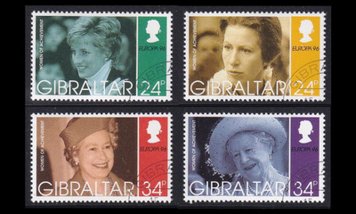 Gibraltar 755-8 o Europa kuuluisia naisia (1996)