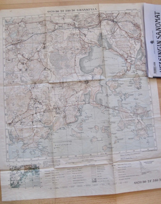 VANHA Armeijan Kartta Kauniainen Espoo Länsi-Helsinki 1935
