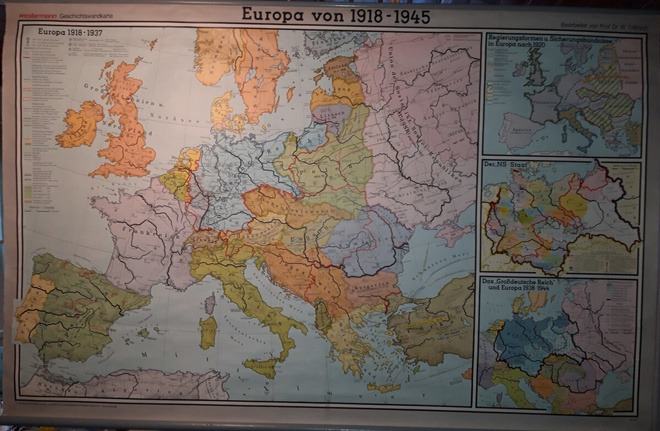 Koulukartta Europa von 1918-1945