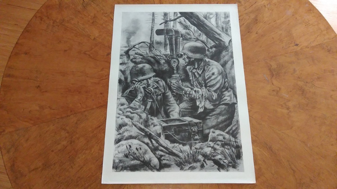 Jatkosota Tähystäjät Sotapiirros Lindeberg 1942