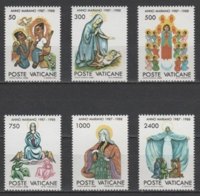 (S0053) VATICAN, 1988 (Marian Year). Mi ## 940-945. MNH**