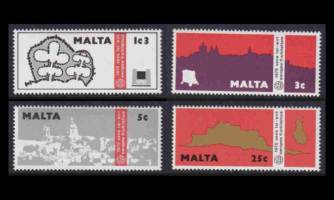 Malta 514-7 ** Arkkitehtuuriperinnön vuosi (1975)