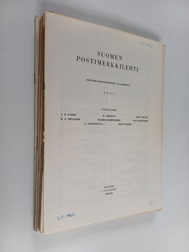 Suomen postimerkkilehti 1961 : neljänneskymmenestoinen vu...