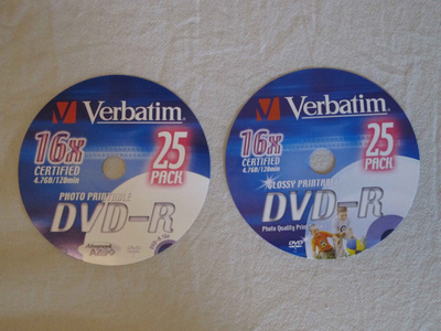 VERBATIM PHOTO PRINTABLE & GLOSSY PRINTABLE DVD-R 50 KPL