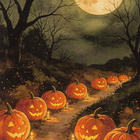 Halloween kurpitsat reunustavat polkua - pikkukuva 1
