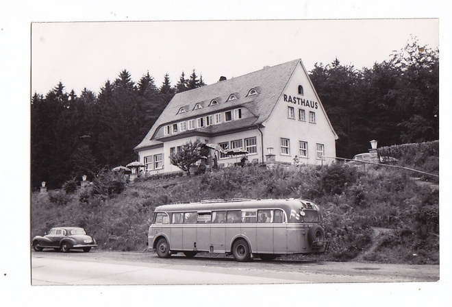 VANHA Postikortti KIVA Suomalainen Bussi Saksassa 1950-l