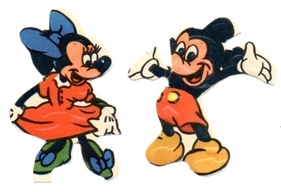 WANHA DISNEY / Säteilevä Minni Hiiri ja Mikki. 1960-l.