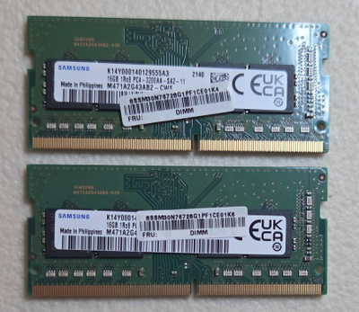 32Gt (2x16Gt) 3200Mhz DDR4 So-Dimm -Samsung