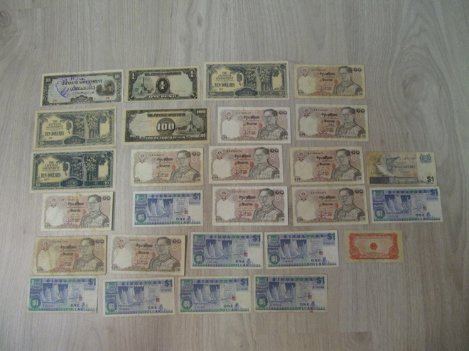 Ulkolaisia seteleitä mm.Thailand,Vietnam ym.27 kpl.