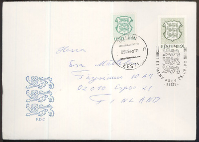 Viro Mi 187 FDC Suomeen