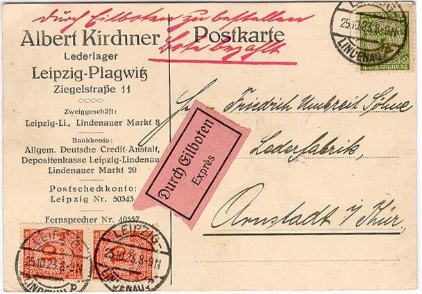 Saksa Mi 316 ja 318 pikapostikortilla