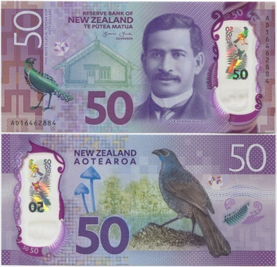Uusi-Seelanti New Zealand 50 Dollars 2016 UNC UUSI Polymer