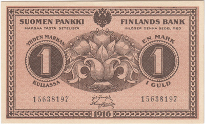 1 Markka 1916, 8 numerolla, kl.8