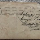 Joulukortti; lahjapaketti, ruusuja ja mökki, kulk 1926 - pikkukuva 2