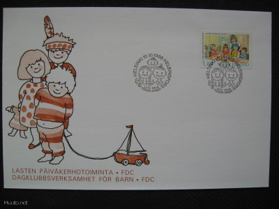 FDC Lasten päiväkerhotoiminta 1,80 mk 10.10.1988 - LaPe 1062