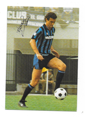 Inter Milan Teamissued Signed kortti # Graziano Bini , Ita