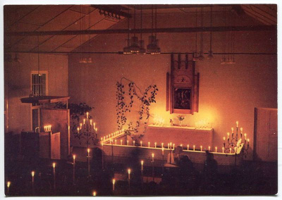 Helsinki Huopalahden kirkko sisäkuva 1970-1980-luku