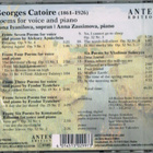 Georges Catoire : Poems for Voice and Piano – CD - pikkukuva 2