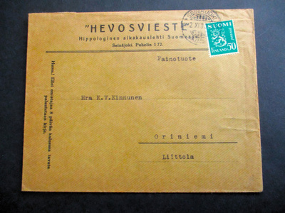 1933 Seinäjoki Hevosviesti painotuote