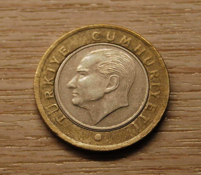 Turkki 1 lira 2019, President Mustafa Kemal Ataturk