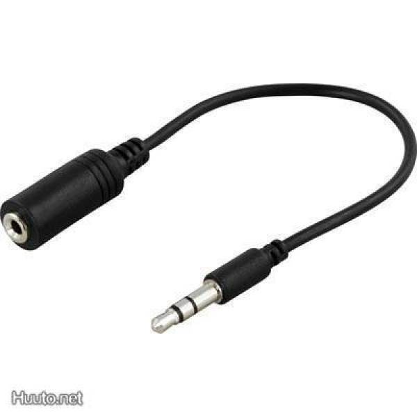 Deltaco Adapteri 3,5mm U - 2,5mm N, 0.1m, musta *UUSI*
