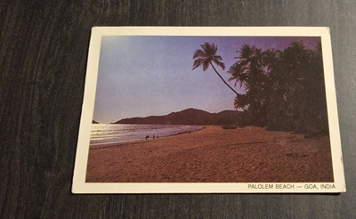 PALOLEM BEACH - GOA, INDIA, kulkenut postikortti