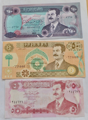 3 Seteliä Irak Iraq Saddam Pakkasileät