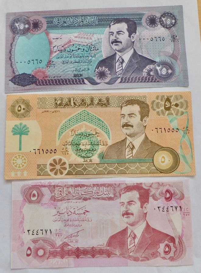 3 Seteliä Irak Iraq Saddam Pakkasileät