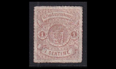 Luxemburg 16b o Vaakuna 1 C ruskeanoranssi (1865)