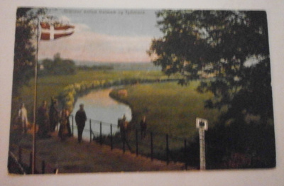 Saksan ja Tanskan rajalla + Tanskan lippu, 1910 Suomeen