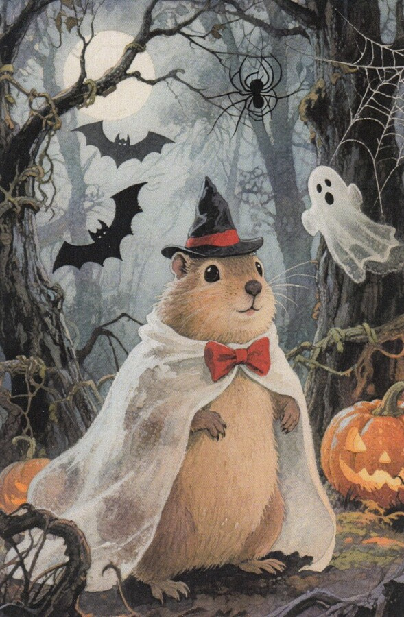 Halloween marsulla kummitusviitta