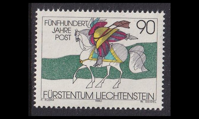 Liechtenstein 1004 ** Posti Euroopassa 500v (1990)