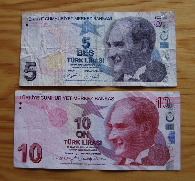 Turkey  5,10 Lira, Mustafa Kemal Ataturk