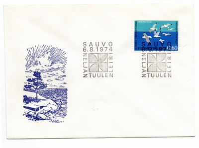 Sauvo: Neljän tuulen leiri ( erikoisleima 6.8.1974)