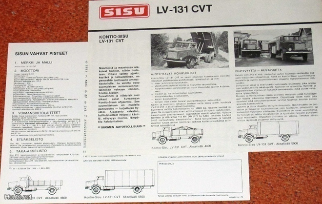 1976 Sisu Kontio-Sisu LV-131 CVT 4x2 esite - KUIN UUSI -suom