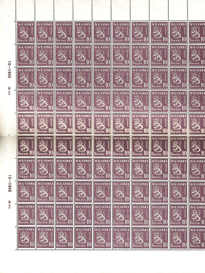 M30 arkki 10p Harmaa/violetti 10-1940 No 408 (hylly)