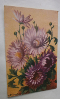 S. Blomander: Krysanteemit, väripk, p. 1950-luku