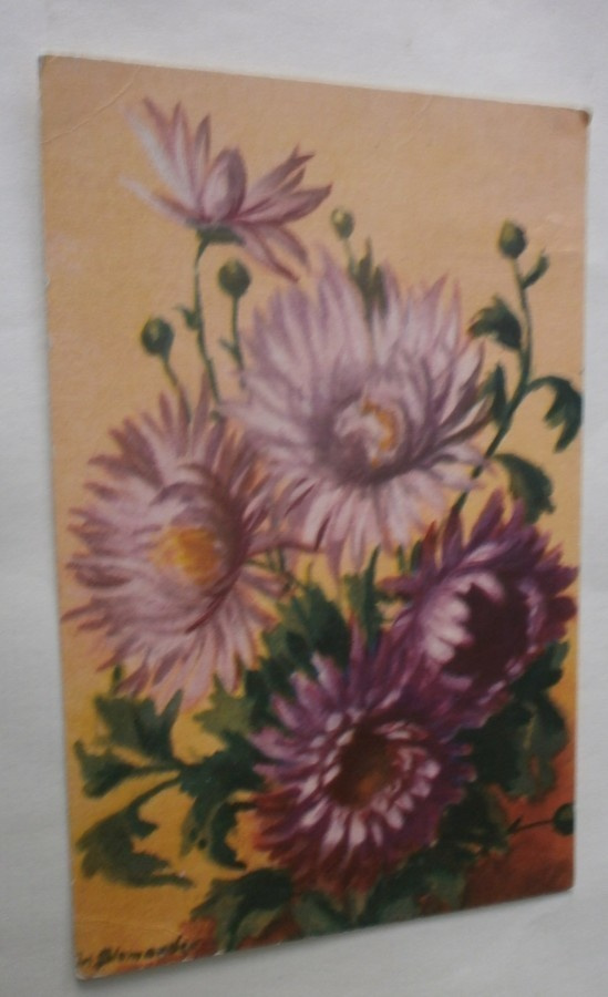 S. Blomander: Krysanteemit, väripk, p. 1950-luku