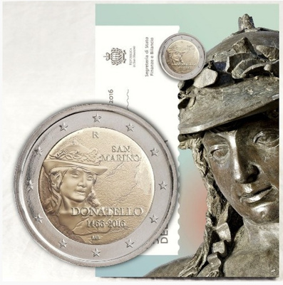 ** SAN MARINO 2€ 2016 Donatello kansiossa **