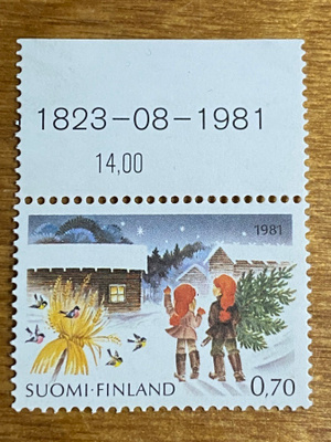 JOULU 1981 0,70MK NUMERO MARGINAALILLA**