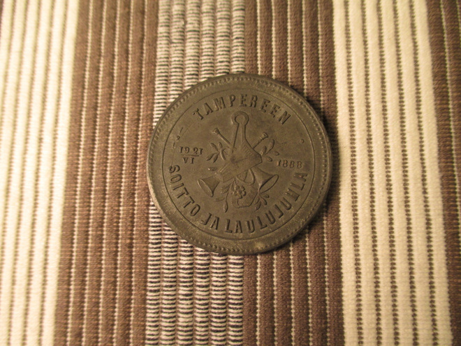 Tampereen soitto ja laulujuhla mitali 1888-VI 1921 .