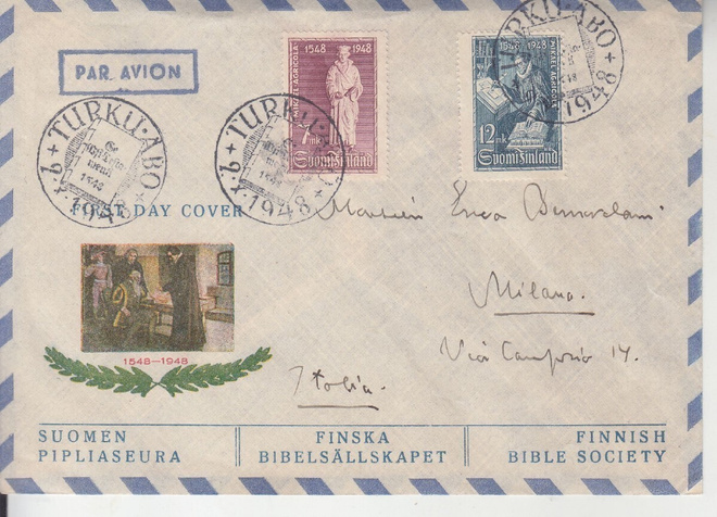 FDC 1948 Mikael Acricola
