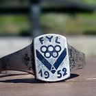 Hopeinen Olympia-sormus vuodelta 1952. Leima: Y6. Koko 22,25 - pikkukuva 2